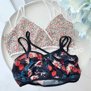 Theyourlooks ♡ พร้อมส่ง Vintage flower bra บลาสายเดี่ยว พิมพ์ลายดอกไม้ 🌼🌸🍃 (TYL19)