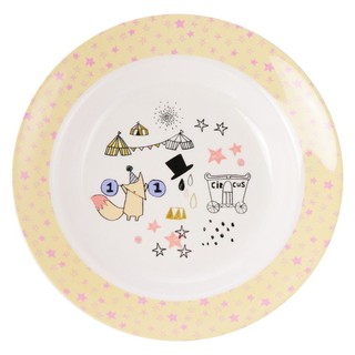 Food dispenser MELAMINE PLATE SUPERWARE CIRCUS 9" YELLOW Tableware Kitchen equipment อุปกรณ์ใส่อาหาร จานลึกเมลามีน 9 นิ้