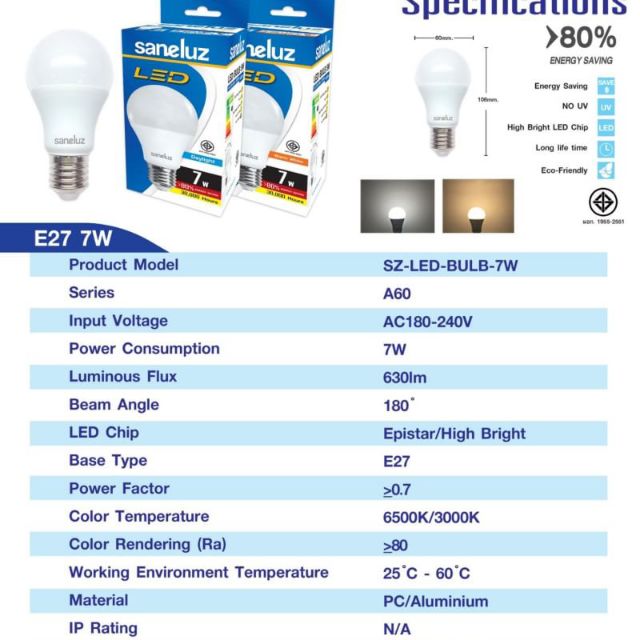 หลอดLed bulb 7w.