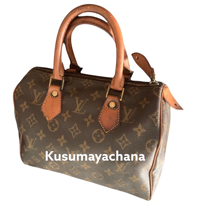 กระเป๋าถือ ทรงหมอน **งานหนังแท้** มือ2 lv speedy25**กรุณาอ่านรายละเอียดก่อนทุกครั้ง**
