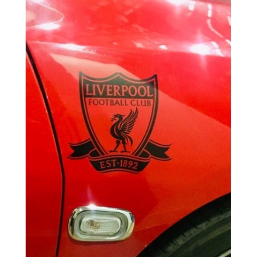 สติ๊กเกอร์ ตัด แต่งรถ ทีม ฟุตบอล ลิเวอร์พูล no.4 ขนาด 15 ซม. Sticker Decal Liverpool FC หงส์แดง (สติ