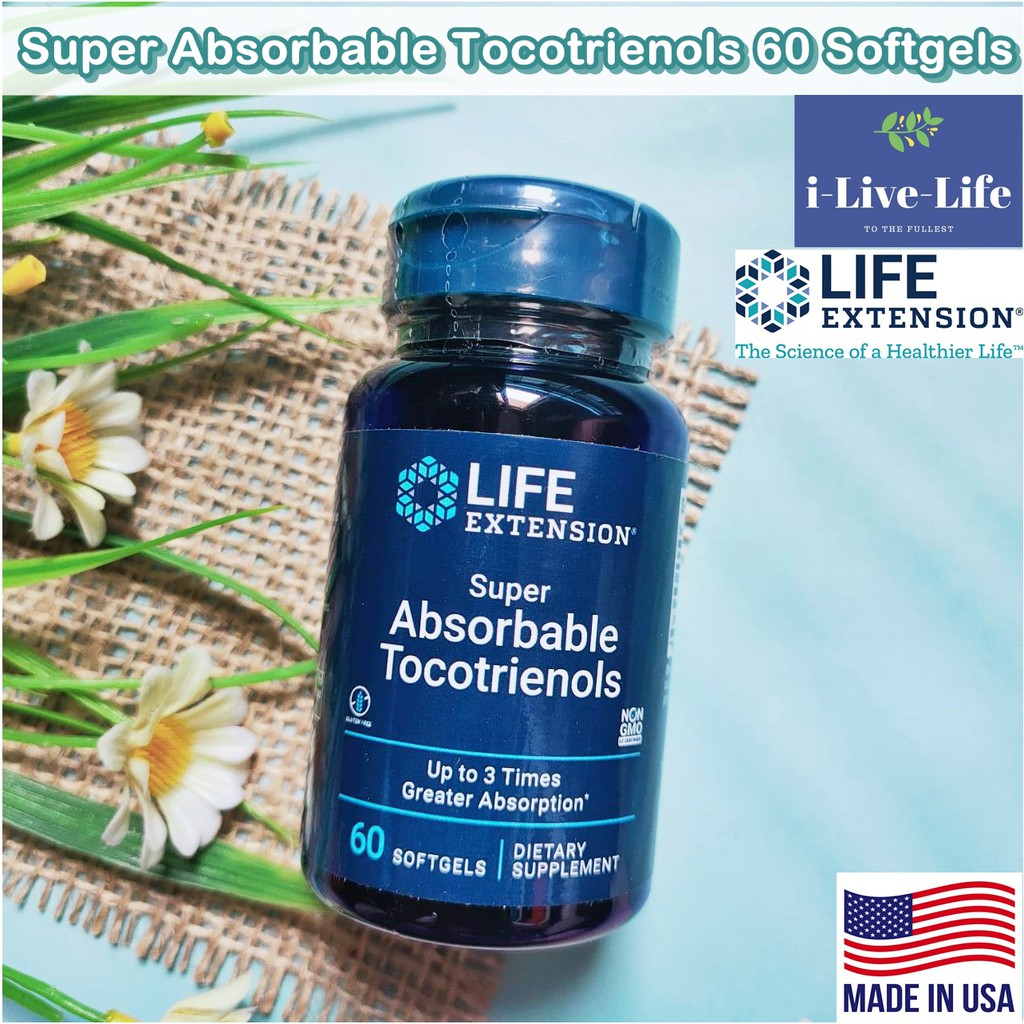 Life Extension - SuperAbsorbable Tocotrienols 60 Softgels วิตามินอีจากน้ำมันปาล์มแดง