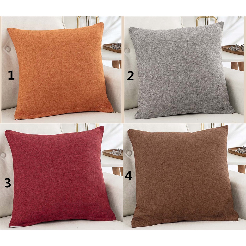 <โปรโมชั่น ลดราคา> ปลอกหมอน ขนาด 50x50 45x45 40x40 สีฟ้าปลอกหมอนโซฟา ผ้าลินิน แบบเรียบ สําหรับตกแต่งบ้าน
