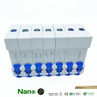 เซอร์กิตเบรกเกอร์ AC ลูกเซอร์กิต ลูกย่อย เบรกเกอร์ 1 Pole 2 Pole เซอร์กิต แบบเกาะรางปีกนก เบรคเกอร์ NANO PLUS