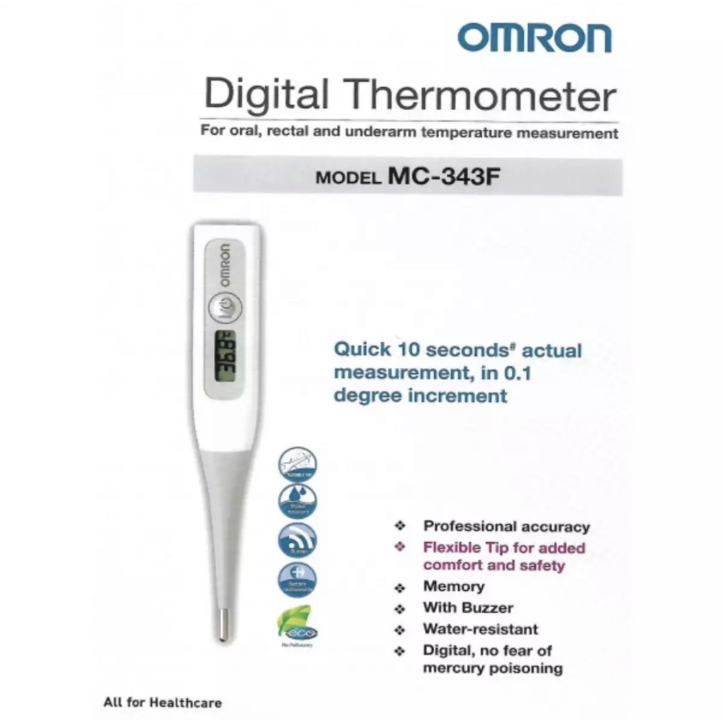 Omron Digital Thermometer ปรอทวัดไข้ รุ่น MC246 เปลี่ยนถ่านได้ ที่วัด
