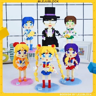 【LEJUBLOCK】เซเลอร์มูน บล็อกตัวต่อ ของเล่นเด็ก Sailor Moon นาโนบล็อค มิซูโนะ อามิ ตัวต่อ ตัวอย่างวัน ตุ๊กตา ของขวัญให้แฟน ของเล่นเด็กผู้หญิง ความจริงไม้ Mizuno Ami figure Hino Rei toys