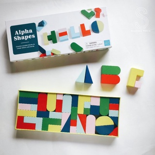 [พร้อมส่ง] Alpha Shapes ตัวต่อบล็อกไม้ ต่อเป็นตัวหนังสือภาษาอังกฤษได้