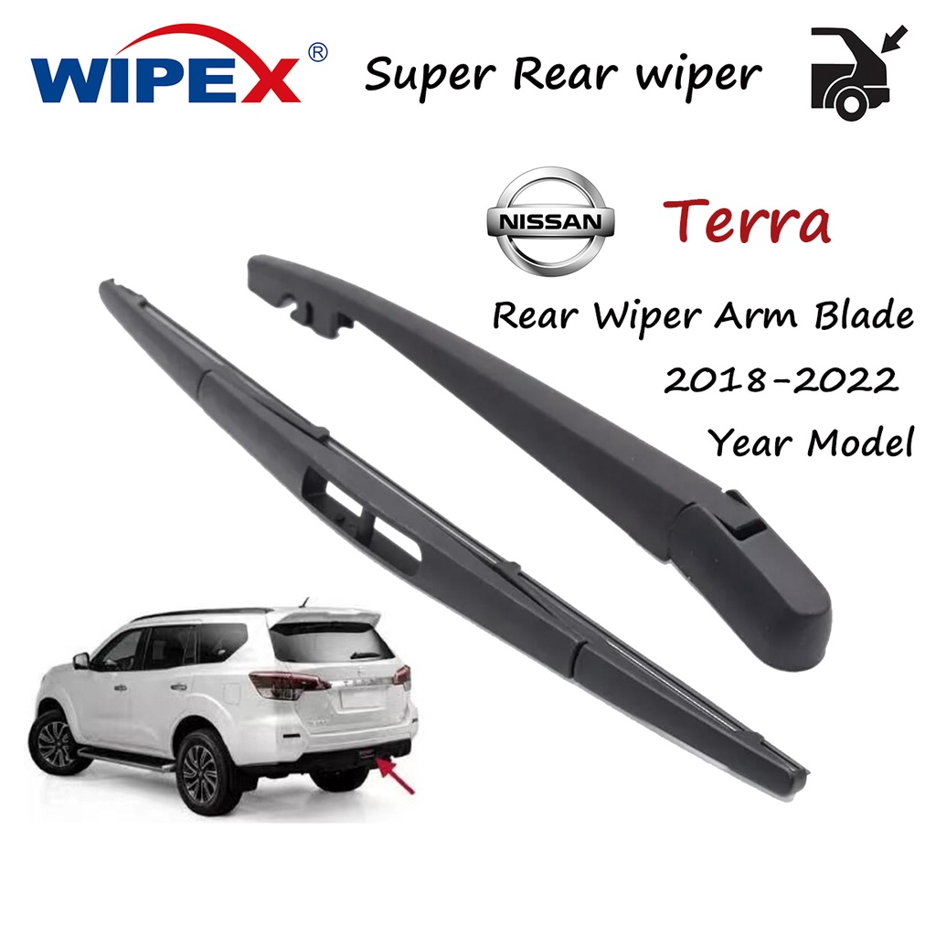 Nissan Terra ชุดแขนปัดน้ําฝนด้านหลัง/ใบมีดสําหรับ 2018 ถึง 2022 TERA ที่ปัดน้ําฝนกระจกหลังรถยนต์ (แขน/ใบมีด) จาก wipex