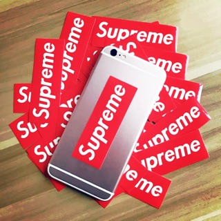 สติ๊กเกอร์ Supreme Sticker แดง ดำ ขนาด 10.5x3.5 cm. เคลือบเงา กันน้ำ