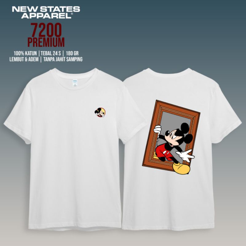 Distro T-shirts - M1ck3y - 2 สี - New States Apparel Premium 7200 - Premium Combed Cotton 24s - เสื้