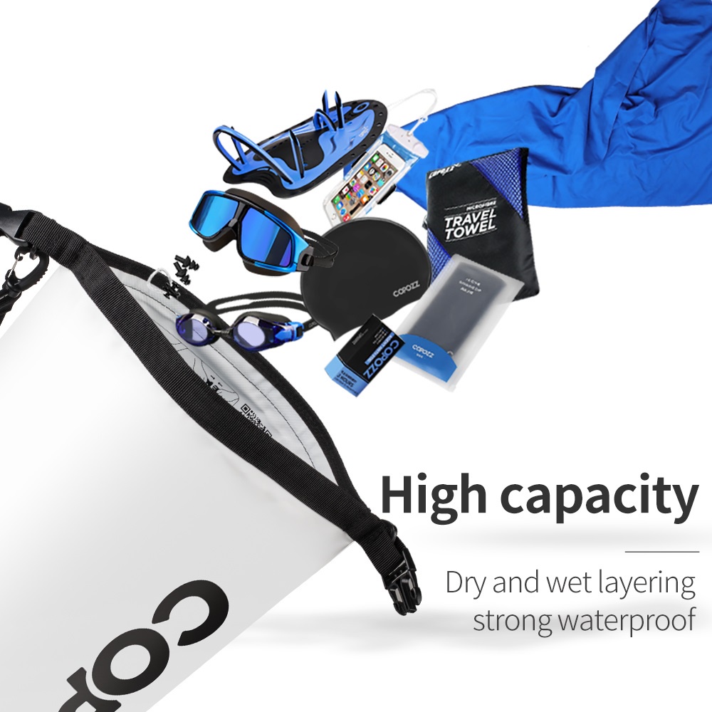 Local StockCOPOZZ Waterproof Bag Dry Bag PVC 15L with Long Adjustable