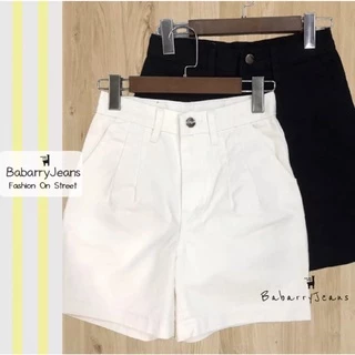 BabarryJeans ยีนส์สามส่วน เอวจีบ เอวสูง วินเทจ ผ้ายีนส์ไม่ยืด สียีนส์เข้ม /สียีนส์อ่อน/ขาว/ดำ