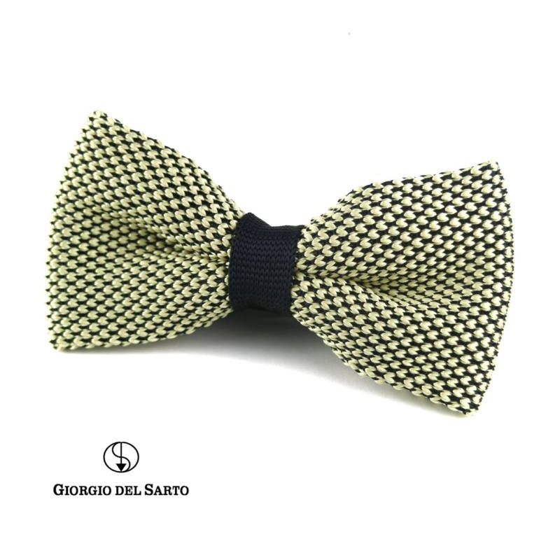 GIORGIO DEL SARTO Knitted Fabric One-Fold Bow Tie โบว์ไทผ้าถักหนึ่งจีบ (Yellow)