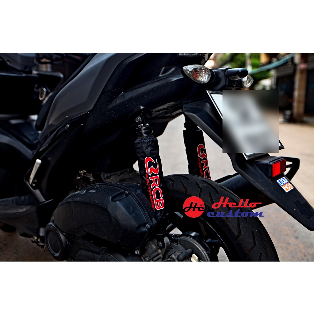 ผ้าคลุมโช้คหลัง Pcx Nmax Showa Aerox Ohlins RCB YSS สําหรับ Honda Yamaha (ราคาต่อ 1 ชิ้น)