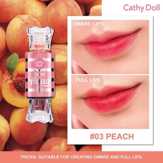 ลิปทินท์ท๊อฟฟี่  (กลิ่นผลไม้🍓) ทินท์แบบน้ำติดทนนานตลอดวัน Cathy Doll Sweet Aqua Tint 10g