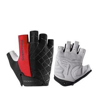 【TH Delivery】ROCKBROS Half Finger Gloves Shockproof Breathable MTB