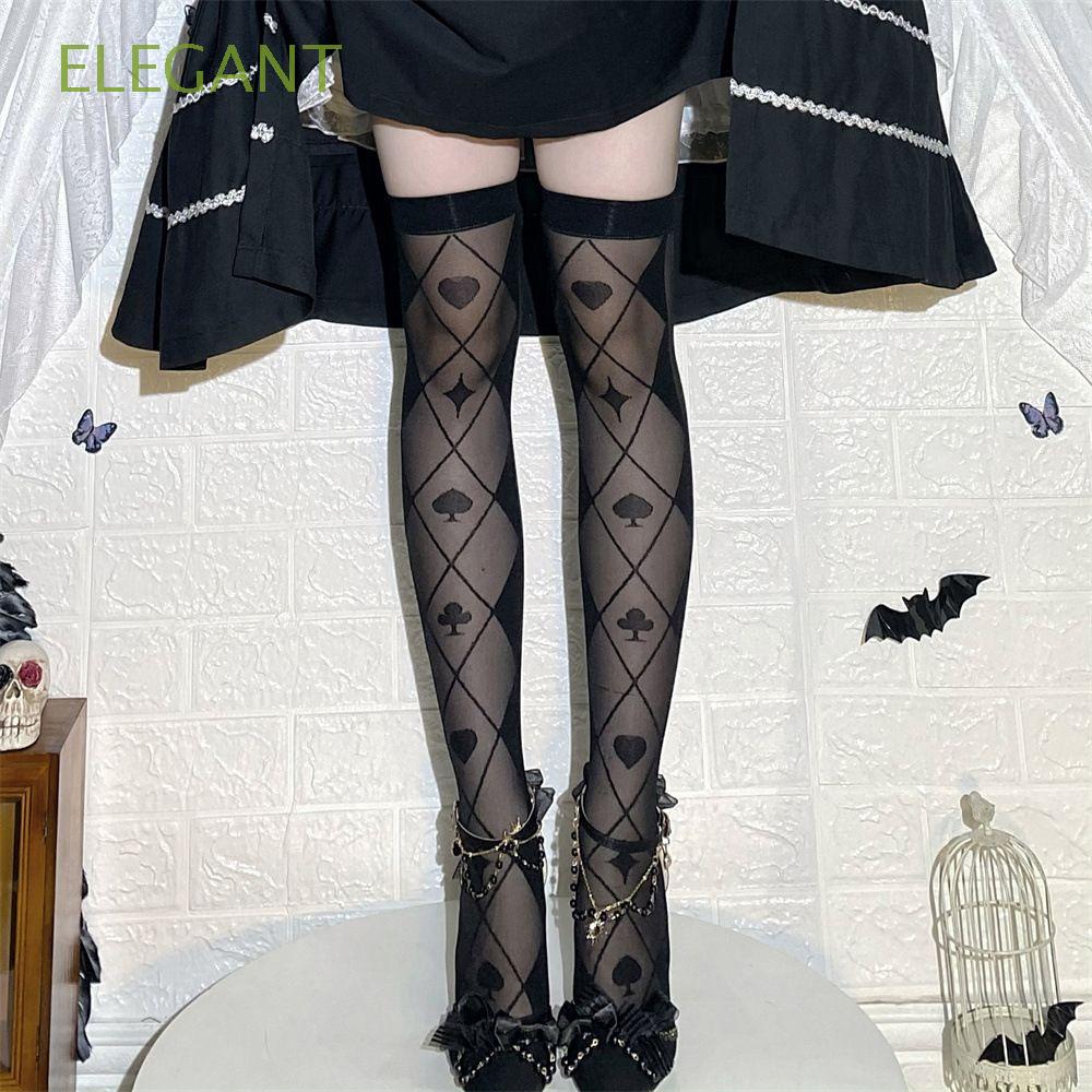 Elegant Girls Anime Stockings Gothic Over Knee Socks Thigh High