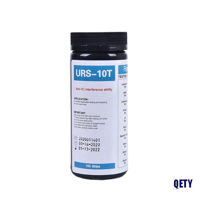 (QETY)100 Strips URS-10T Reagent Urinalysis Strips 10 Parameters Urine Test Strip