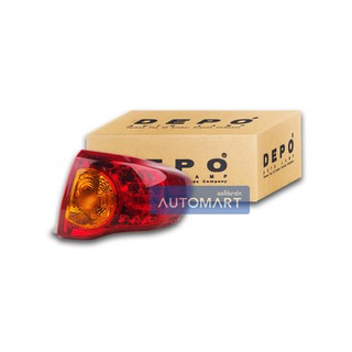 DEPO ไฟท้าย TOYOTA ALTIS 2008 ข้างขวา แดง-ส้ม (1ชิ้น)