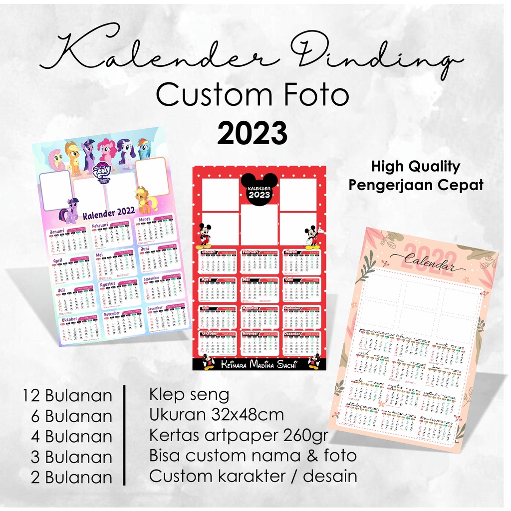 CUSTOM PHOTO WALL CALENDAR 2026 2027 / SCHOOL / COMPANY / FAMILY CALENDAR