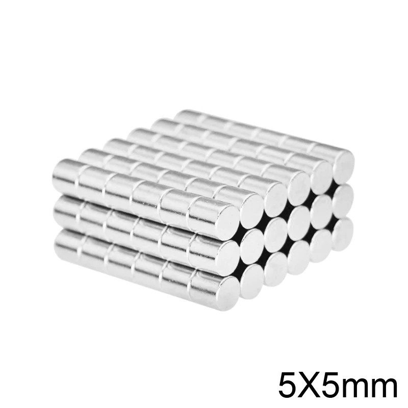 100/200ชิ้น แม่เหล็กนีโอไดเมียม 5*5mm ทรงกระบอก แม่เหล็ก 5x5 มม. Magnet Neodymium แม่เหล็กแรงสูง 5x5mm