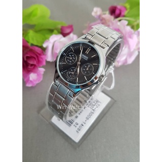 นาฬิกา Casio รุ่น LTP-V300D-1A นาฬิกาผู้หญิง สายแสตนเลส หน้าปัดสีดำ 3วง -ของแท้ 100% รับประกันสินค้า 1ปีเต็ม