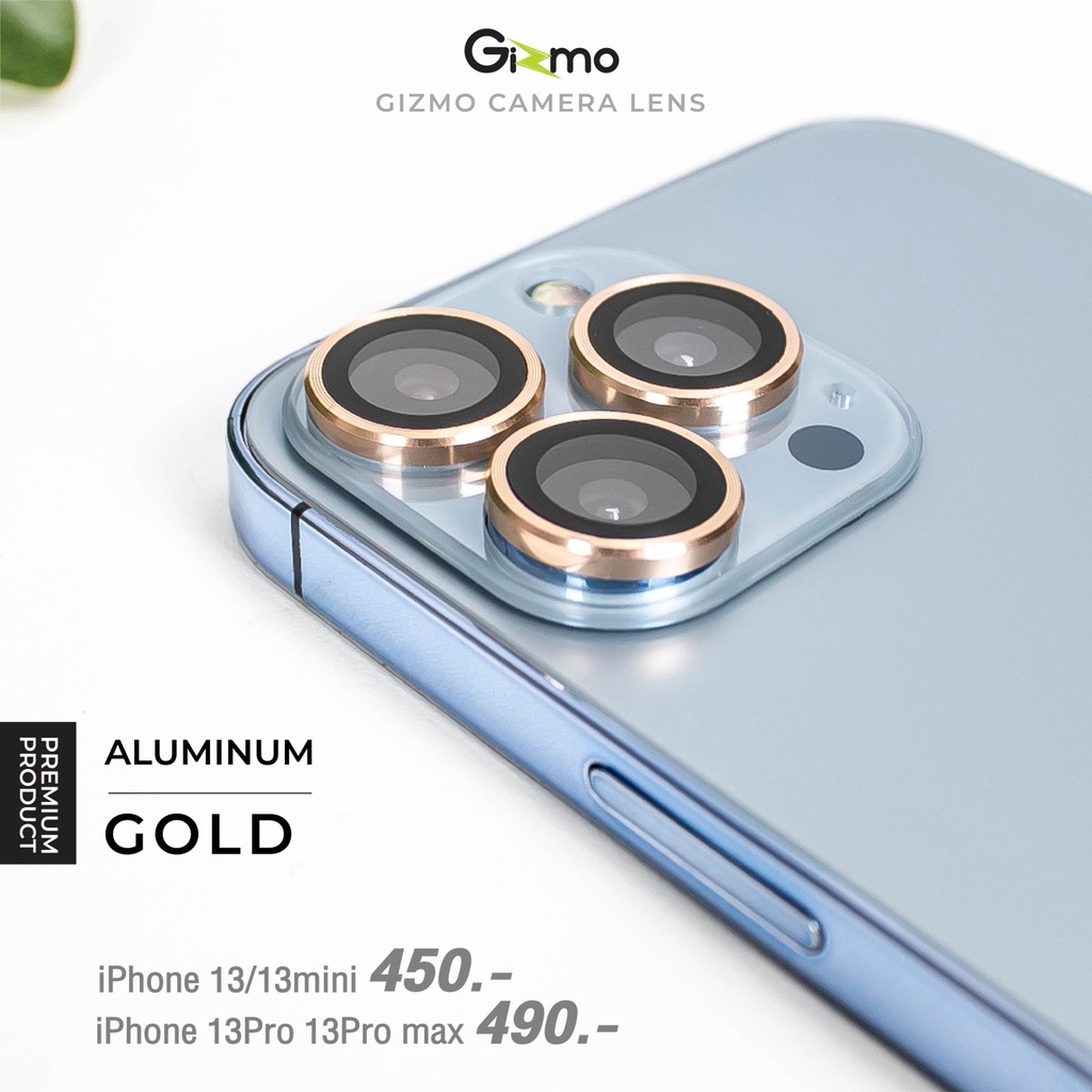 Gizmo รุ่น 13 / 13 mini / 13 P / 13 PM ฟิล์มกระจกกันเลนส์ ขอบอลูมิเนียม รุ่น GL-004 Aluminum 3D Boss Lens - รูปที่ 6