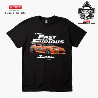 เสื้อยืดผ้าฝ้ายพิมพ์ลายแฟชั่น เสื้อยืด พิมพ์ลายรถยนต์ Toyota SUPRA MK4 FAST FURIOUS BRIAN O CONNOR สําหรับผู้ชาย