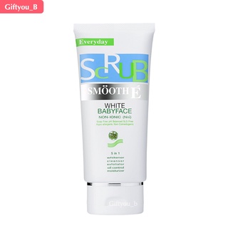 Smooth E White Babyface Scrub Foam สมูทอี ไวท์ เบบี้เฟช สครับ โฟม โฟมล้างหน้าผิวหน้าขาวใสช่วยลดสิว ควบคุมความมัน