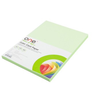 กระดาษการ์ดสี A4 120 แกรม สีเขียว (แพ็ค100แผ่น) ONE A4 color card paper, 120 grams, green (100 sheets) ONE