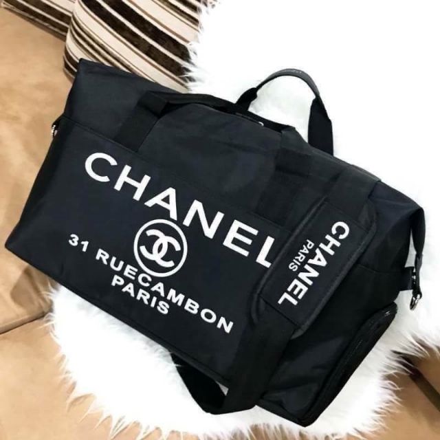 กระเป๋า เดินทาง ใบใหญ่ พรีเมี่ยมกิ๊ฟ Chanel แท้ ใส่ของได้เยอะ จุใจ สีดำ Unisex สุดคุ้ม