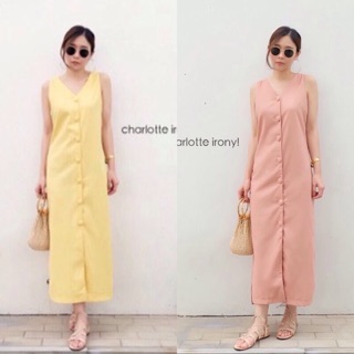 Linen Maxi Dress แขนกุดผ้าคอตตอนลินินเนื้อดี