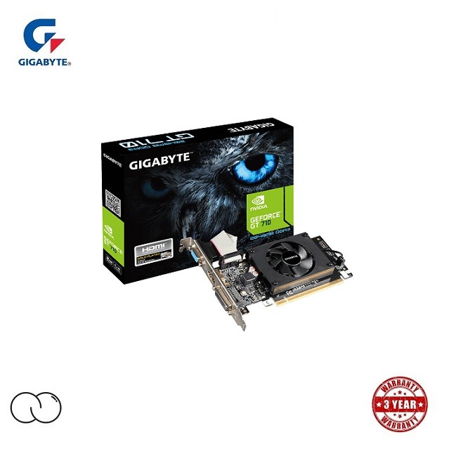 GIGABYTE GT 710 2GB DDR3 GPU / VGA / DVI / HDMI / Low Profile Graphic Card / GV-N710D3-2GL