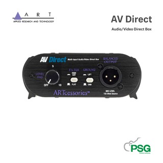 ART: AV Direct – Audio/Video Direct Box ideal input solution for any application /stereo iPods, Laptop computers/ DVD