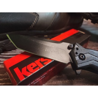 มีดพับ Kershaw (เคอชอร์) รุ่น Brawler 1990 Black ใบดำ สอตนเลสสตีล 8Cr13MoVทรงทันโตะ ด้ามดำ กราไฟไนลอท ล็อคแบบ Liner Lock