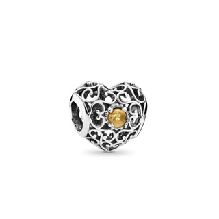 (พร้อมส่ง)*New*Pandora November Signature Heart Birthstone Charm