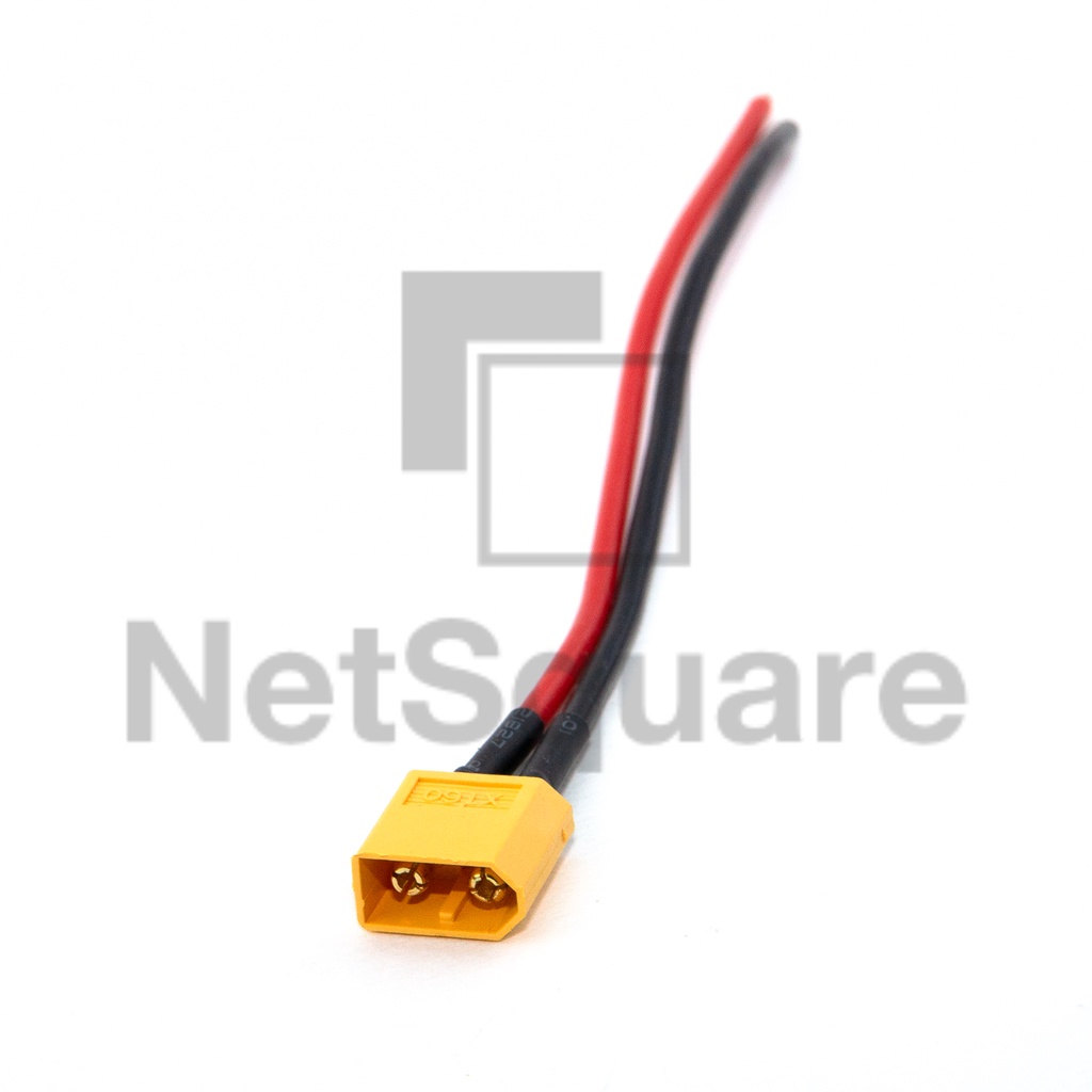 XT60 Male Connector Cable สายไฟซิลิโคน หัวต่อพร้อมสายไฟต่อแบตเตอรี่ ตัวผู้ 16AWG Silicone Cable