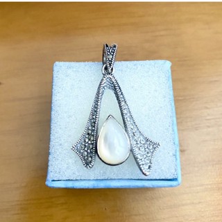 จี้เงินแท้925มาร์คาไซท์ประดับมุก(mother of pearl)