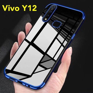 Case VIVO Y12 เคสวีโว่ เคสนิ่ม ขอบสีหลังใส เคสกันกระแทก สวยและบาง TPU CASE เคสซีลีโคน พร้อมส่ง ส่งจากไทย