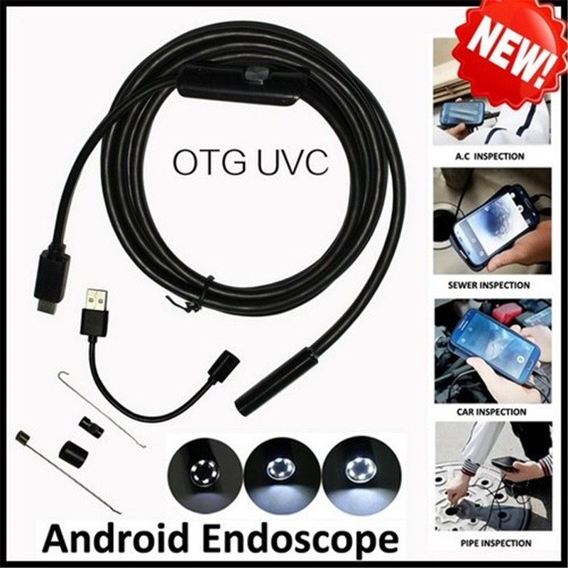 กล้องเอนโดสโคป 1080P HD borescope สำหรับสมาร์ทโฟน Android ความยาว 2 เมตร 3-in-1 6 LED USB กล้องเอนโดสโคป