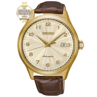 SEIKO Automatic นาฬิกาข้อมือผู้ชายเรือนทอง สายหนังน้ำตาล รุ่น SRPC22K1