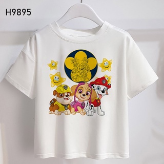 เสื้อยืดแขนสั้น พิมพ์ลาย Paw Patrol แฟชั่นฤดูร้อน สําหรับเด็กผู้ชาย และเด็กผู้หญิง 2023