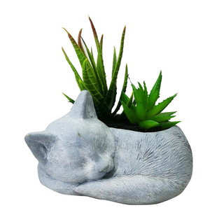 🚚💨ไม่ใช้แล้วจะเสียใจ!! ไม้อวบน้ำในกระถางรูปแมว  02 ARTIFICIAL SUCCULENT PLANT IN CAT POT SPRING 02 สินค้าคุณภาพสูง