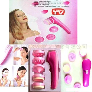 Beauty Instrument facial massage อุปกรณ์นวดหน้าเครื่องนวดหน้า 5 in 1 ใช้ถ่านแบตเตอรี่