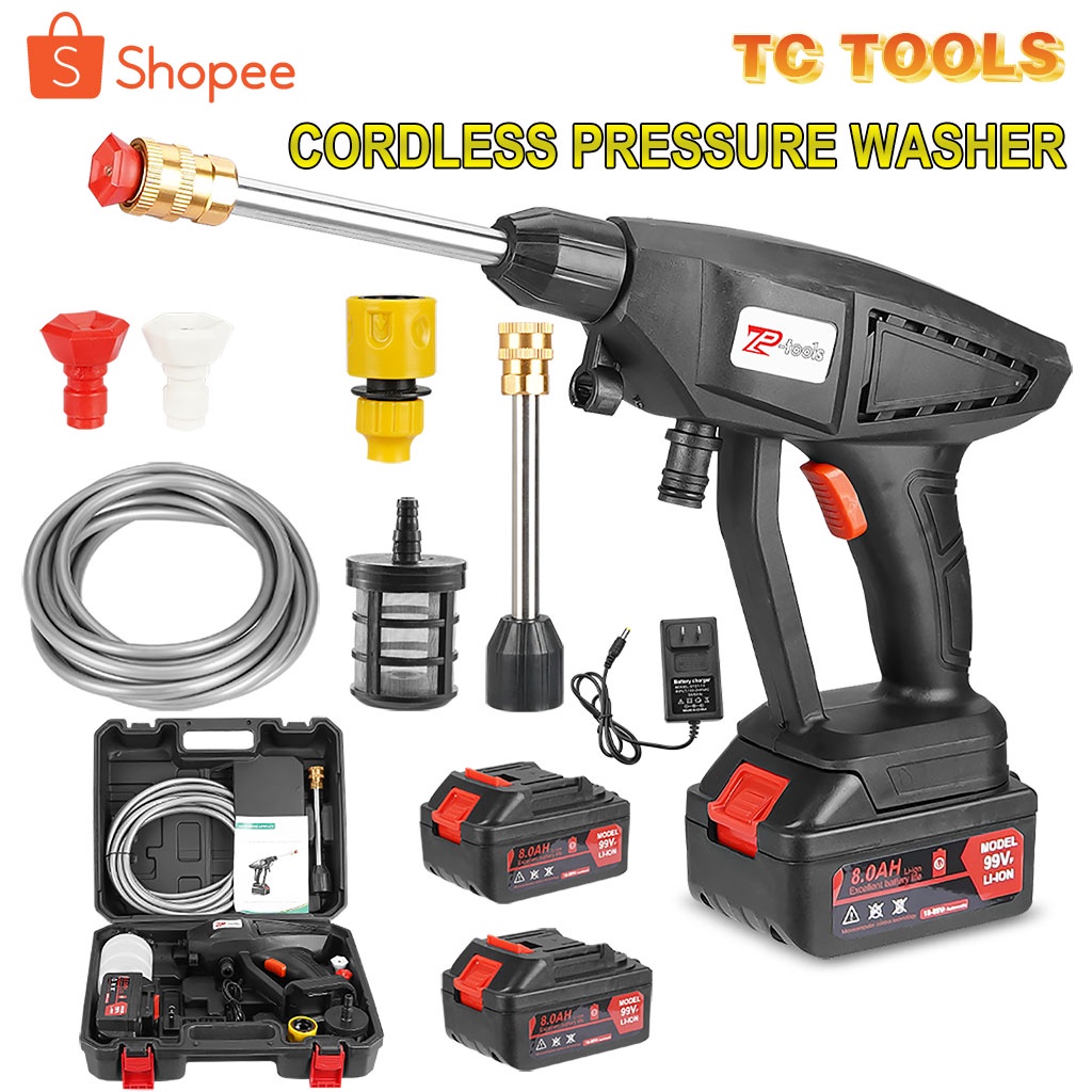 TP TOOLS เครื่องฉีดน้ำแรงดันสูงไร้สาย เครื่องฉีดน้ำแบตเตอรี่ ปืนอัดฉีด ...