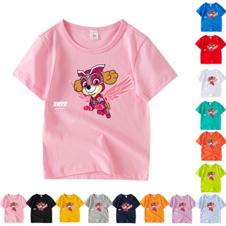 เสื้อยืดคอกลม แขนสั้น ผ้าฝ้าย 100% พิมพ์ลาย Paw Patrol 8 สี สําหรับเด็ก AAA017