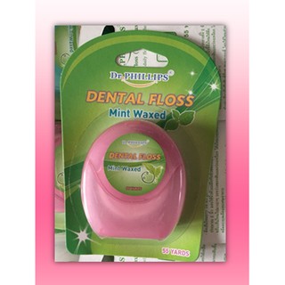 Dr. Phillips Dental Floss (Mint Waxed). ไหมขัดฟัน ผสมกลิ่นมิ้นท์ ดร.ฟิลลิปส์ ขนาด 55 หลา คละสี ค่ะ &gt;&lt;