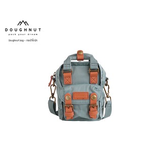 DOUGHNUT BAG:MACAROON TINY EARTH TONE : WASHED DENIM กระเป๋ากันน้ำได้ ผลิตจากผ้าไนลอน น้ำหนักเบา กระเป๋าสะพายข้าง กระเป๋าโดนัท กระเป๋าสะพายข้าง กระเป๋า กระเป๋าผู้หญิง (รหัสสินค้า 06575)