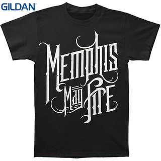 เสื้อยืดผ้าฝ้าย ใหม่ เสื้อยืดผ้าฝ้าย 100% พิมพ์ลาย Memphis May Fire สีดํา คุณภาพสูง สําหรับผู้ชาย LHZY