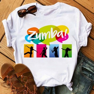 Zumba Womens Dance Printed T-shirt Harajuku Street Clothes Women Round Neck Short Sleeve Tshirt Cool Novelty t-xcsdvd2